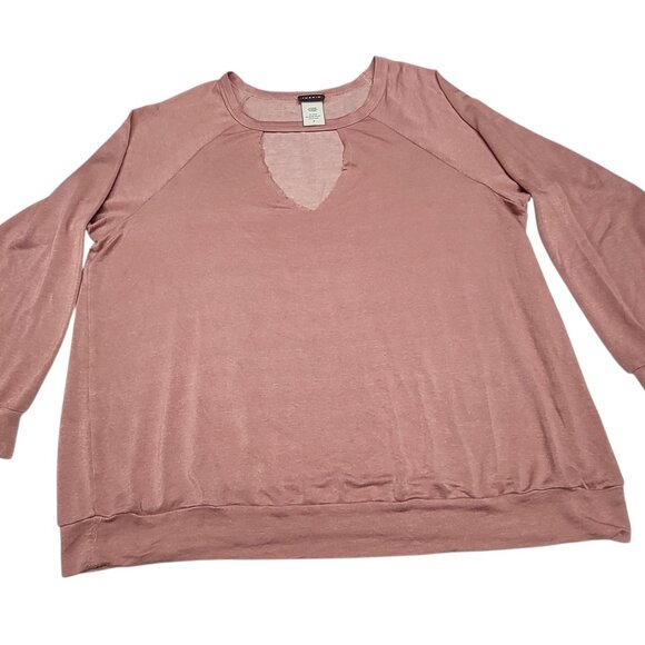 Torrid Mauve Choker Neck Raglan Sweatshirt Size 2/2X - Picture 3 of 8